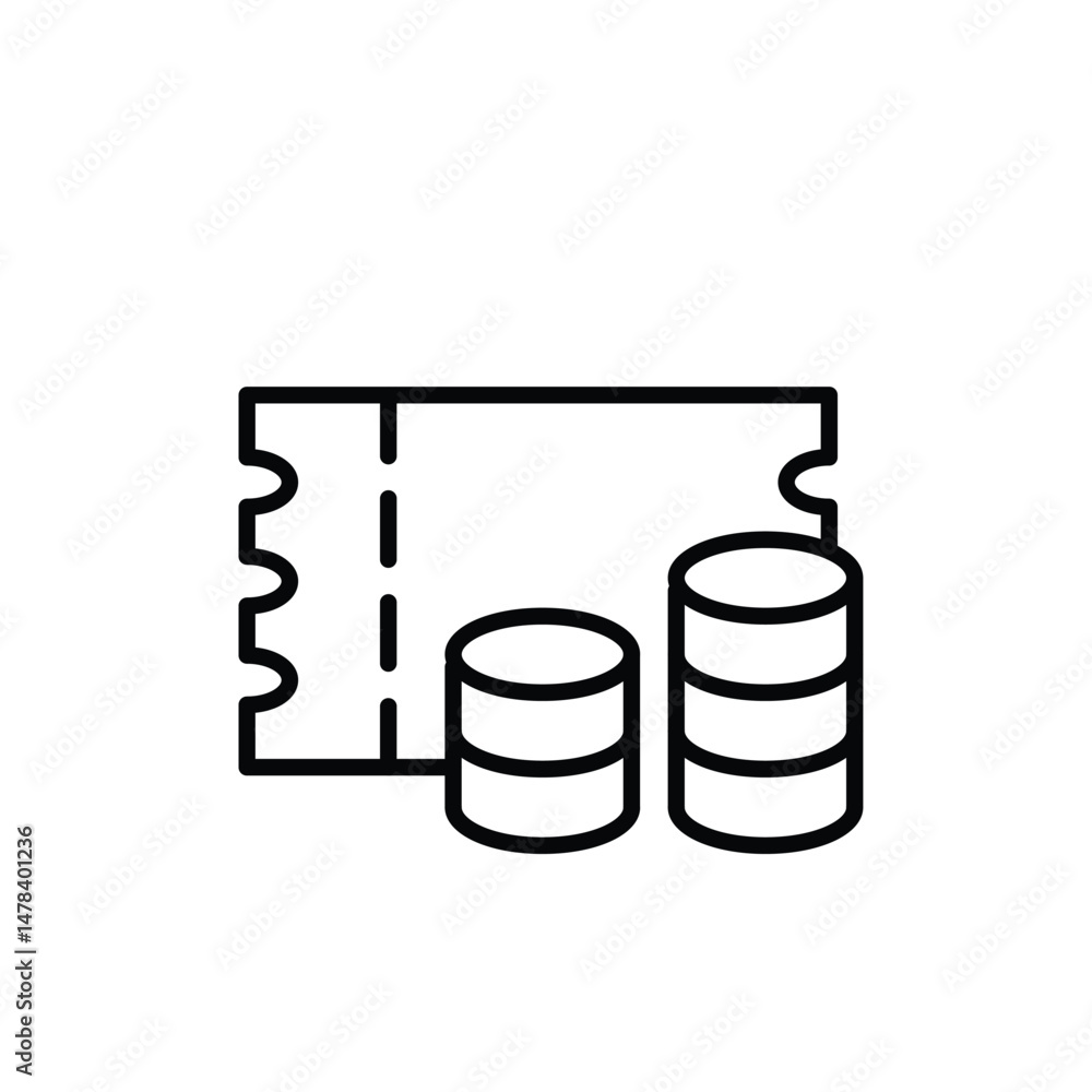 Poster ticket price outline icon vector design good for web or mobile app