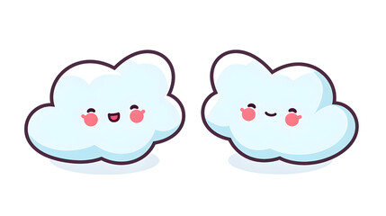 Cute Kawaii Love Cloud with Cartoon Lips Cartoon Vector Graphic for Design Projects