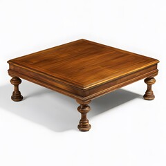 Wooden table with a brown top and legs