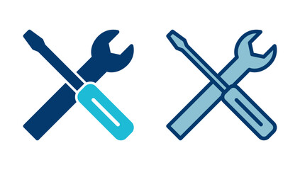 Repair icon vector isolated on white background. Wrench and screwdriver icon. settings vector icon. Maintenance. tools