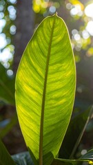 Tropical Backlit Leaf Glow with Glowing Foliage Textures and Radiant Shine for Nature Background