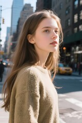 Obraz premium young woman street portrait in New York