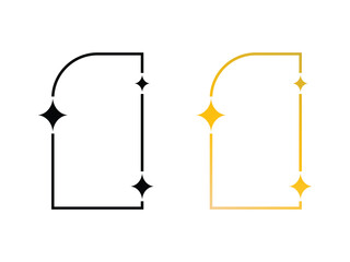 Aesthetic abstract frame with stars shapes symbol icon design vector isolated transparent background