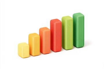 Colorful bar graph illustration of ascending data.