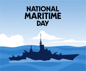 Naklejka premium national maritime day for a better maritime world