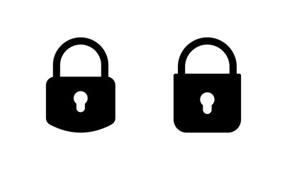 Lock icon logo design. Padlock sign and symbol. Encryption icon. Security symbol