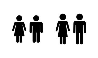 Man and woman icon logo design. male and female sign and symbol. Girls and boys