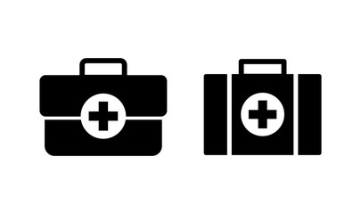 Medical box icon logo design. Medical suitcase sign and symbol. First aid icon