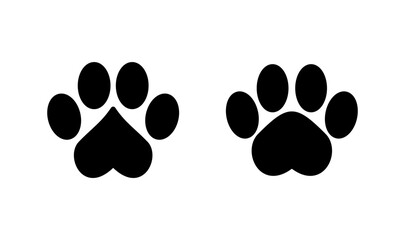 Paw icon logo design. paw print sign and symbol. dog or cat paw