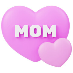 Love Mom 3D Icon Illustration 