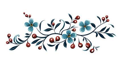 Minimalist Tattoo Flower Berries Branch Line Art for Professional Use