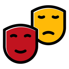 Fototapeta premium happy and sad mask icon