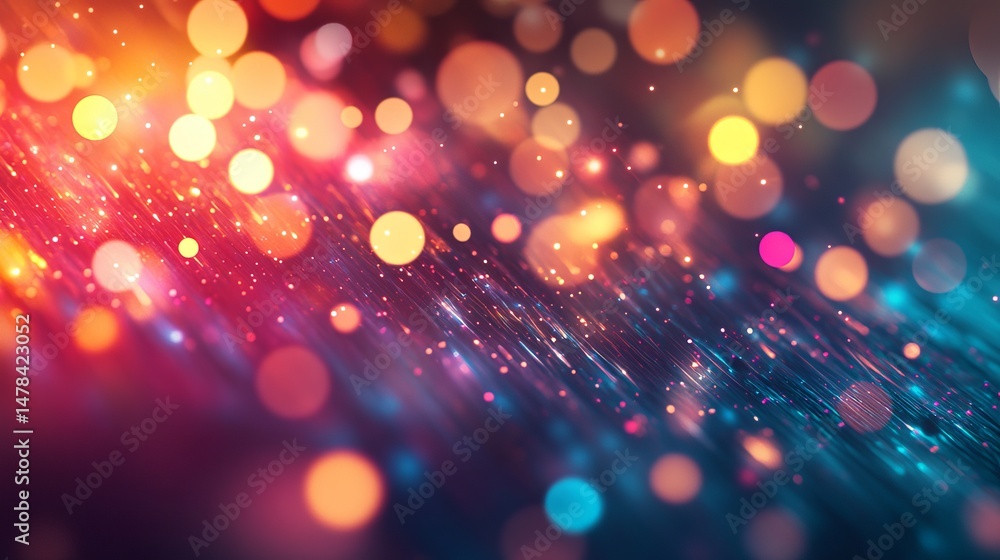 Poster abstract colorful bokeh lights background festive sparkling shiny elegant design digital art modern 