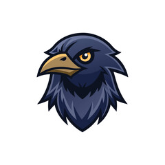 Fototapeta premium Flat and Minimal Raven head icon vector illustration isolated on white background