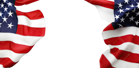 American Flag Border On Transparent Background