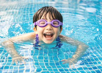 Naklejka premium 어린이 수영장 여름 물놀이 Child Pool Summer Water Play