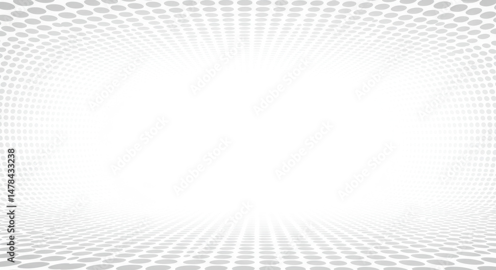 Poster dotted dimension: abstract perspective, subtle gray halftone pattern for design & backgrounds, illus
