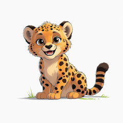 cheetah cartoon isolated