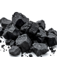 Naklejka premium black coal on a white background