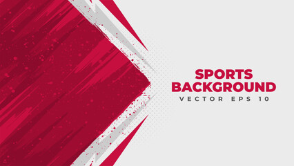 Abstract sports background design with sporty bold red grunge vector shape 