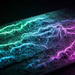 Fototapeta premium Abstract Digital Landscape with Glowing Particles