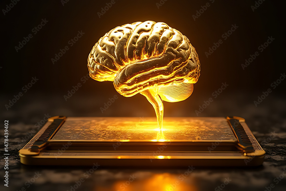 Poster illuminating brain insights modern lab digital art abstract close-up neuroscience concepts