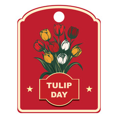 Retro label Tulip Day