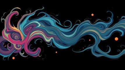 Fototapeta premium adhd concept illustration swirling thoughts symbolizing hyperactivity impulsivity inattention digital art