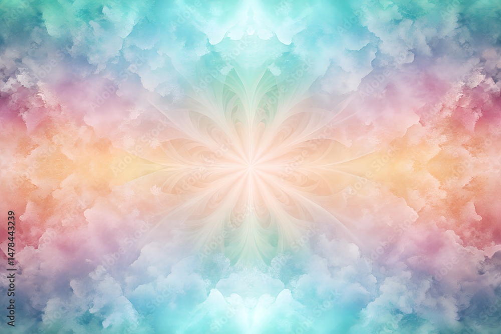 Wall mural celestial pattern with abstract gradient pastel clouds serene and peaceful atmosphere