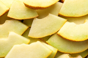 Texture of sweet cut melons as background