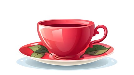 Fototapeta premium Whimsical Tea Cup Cartoon Vector Illustration for Designers and Print Projects