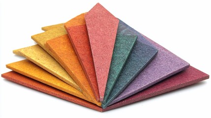 Colorful triangular shapes fanning out