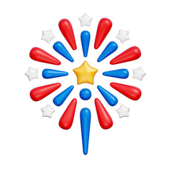 Fireworks, Independence Day of America, USA, 3d rendering.