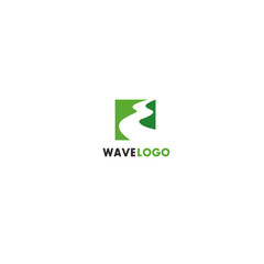 Wave logo icon flat vector design