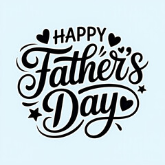 Obraz premium Happy Father's Day Typography Vector Elegant Handwritten Calligraphy with Mustache & Hearts on Transparent Background