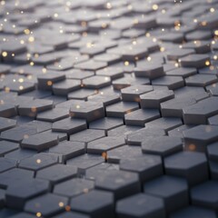 Obraz premium Abstract Hexagon Pattern Background with Glowing Lights
