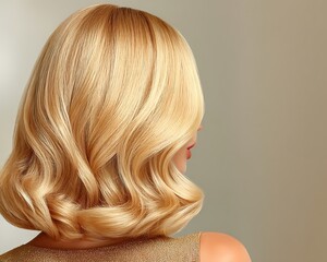 Fototapeta premium Blonde waves, woman's hair, studio shot