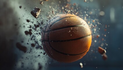 Basketball Crashing Through Rocks.