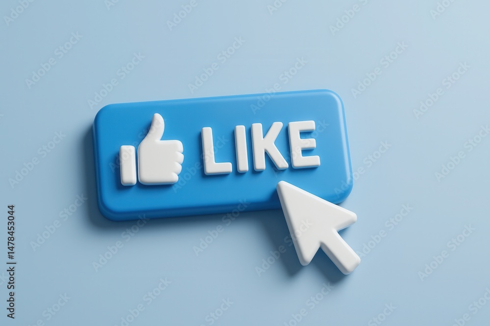 Poster mouse cursor clicking like button on social media platform