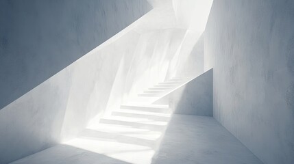 Obraz premium Interior architectural design with a light-filled stairway.