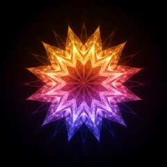 Glowing Colorful Geometric Star Pattern Design