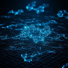 Obraz premium Abstract Blue Digital Network Connection