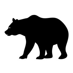 bear silhouette on transparent background for web and graphic design