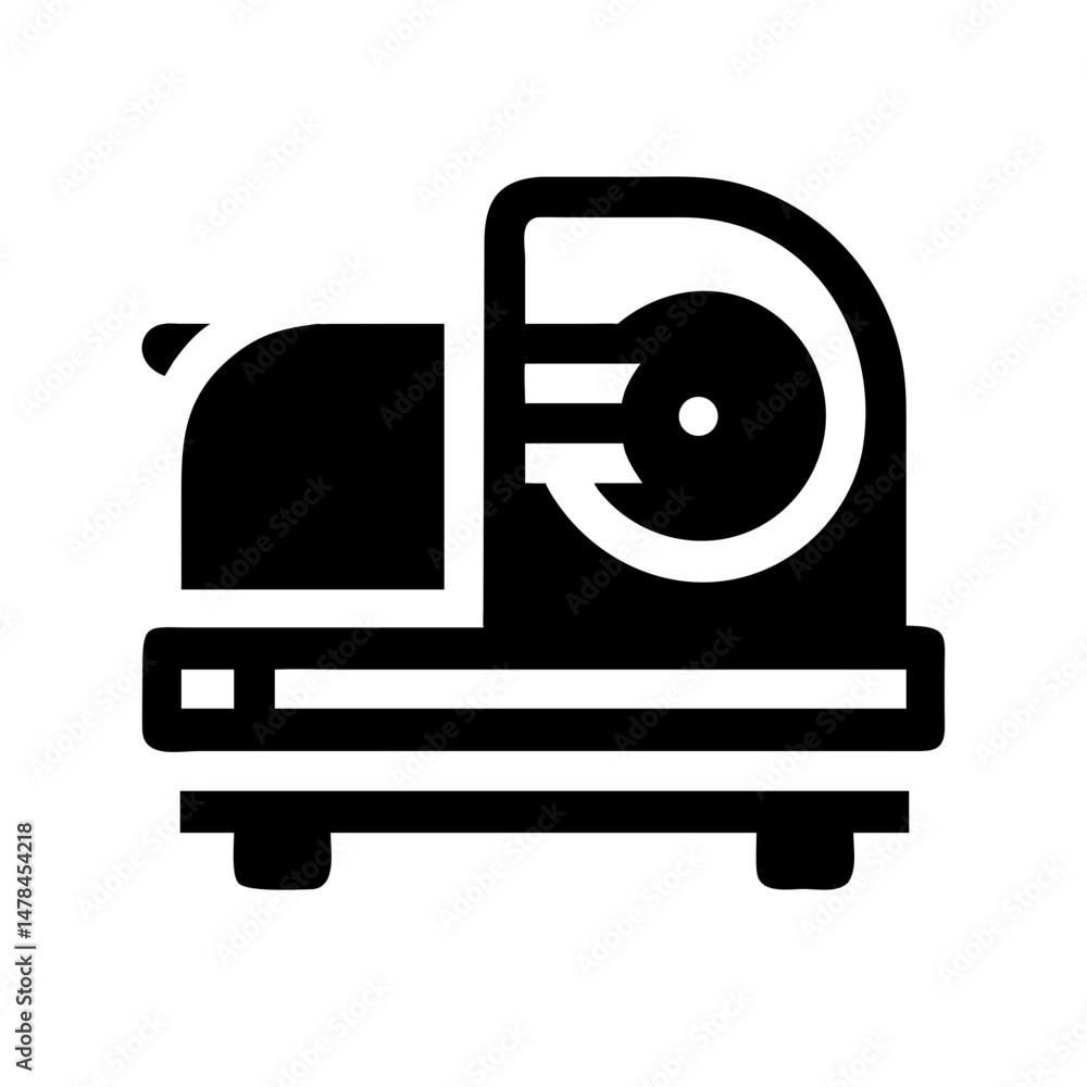 Poster meat slicer silhouette on transparent background for web and graphic design
