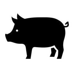 pig silhouette on transparent background for web and graphic design