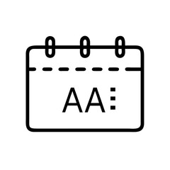 academic calendar on transparent background for web and graphic design