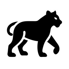 tiger silhouette on transparent background for web and graphic design