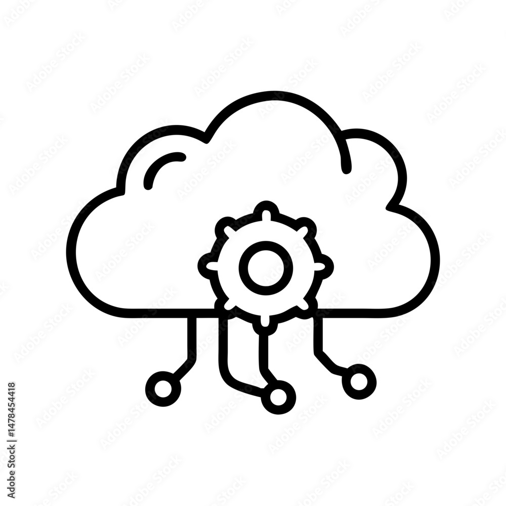 Aufkleber ai cloud on transparent background for web and graphic design