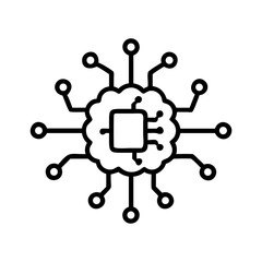 ai chip circuit on transparent background for web and graphic design
