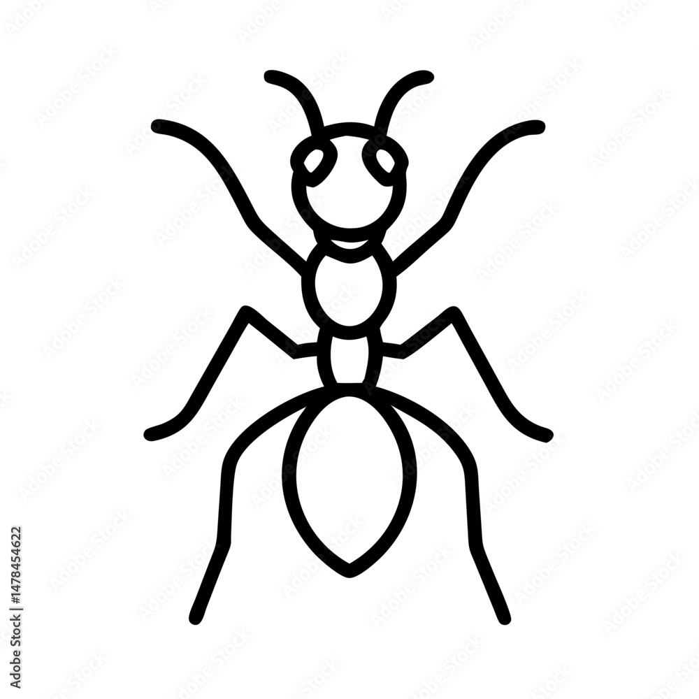 Poster ant on transparent background for web and graphic design